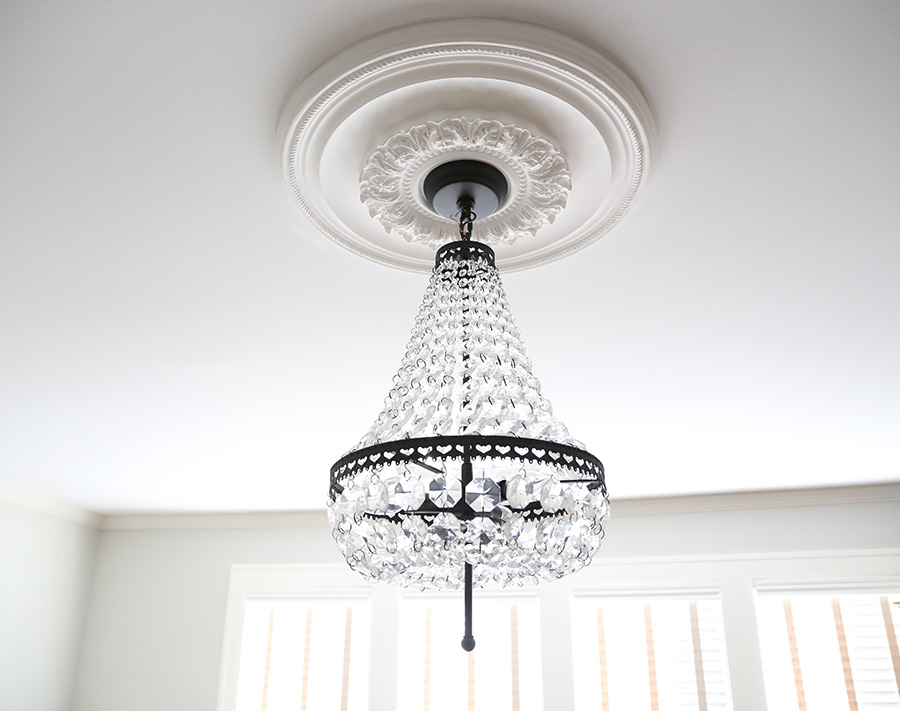chandelier and ceiling medallion